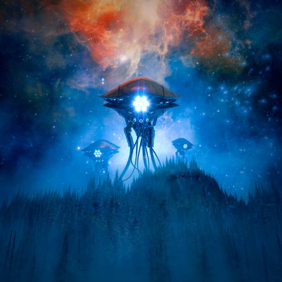 A depiction of jellyfish aliens